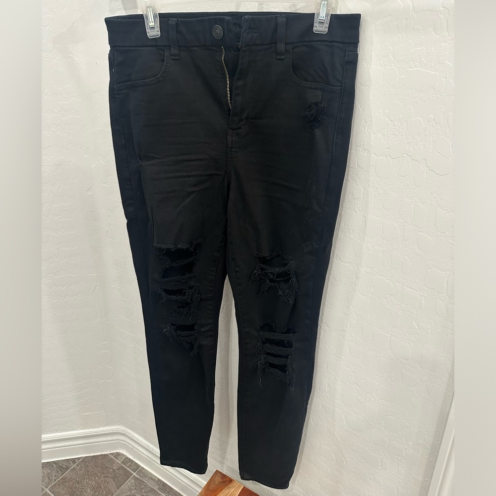 Black American eagle skinny jeans 10 short